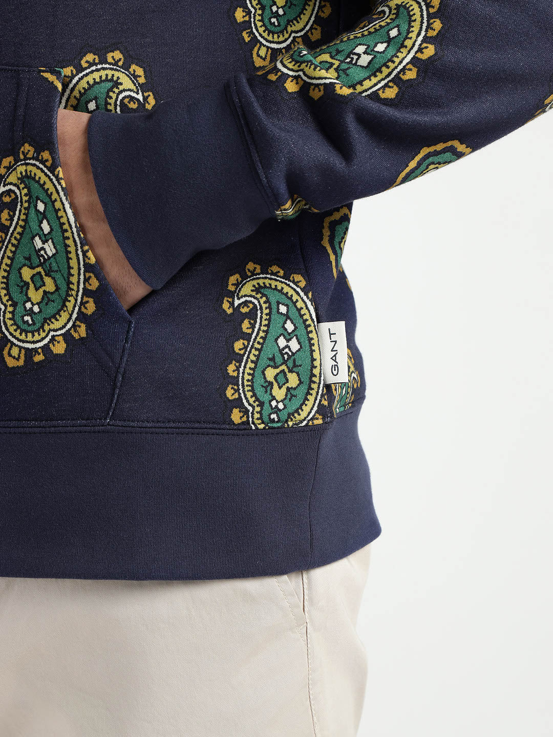 Gant Men Blue Printed Hooded Sweatshirt