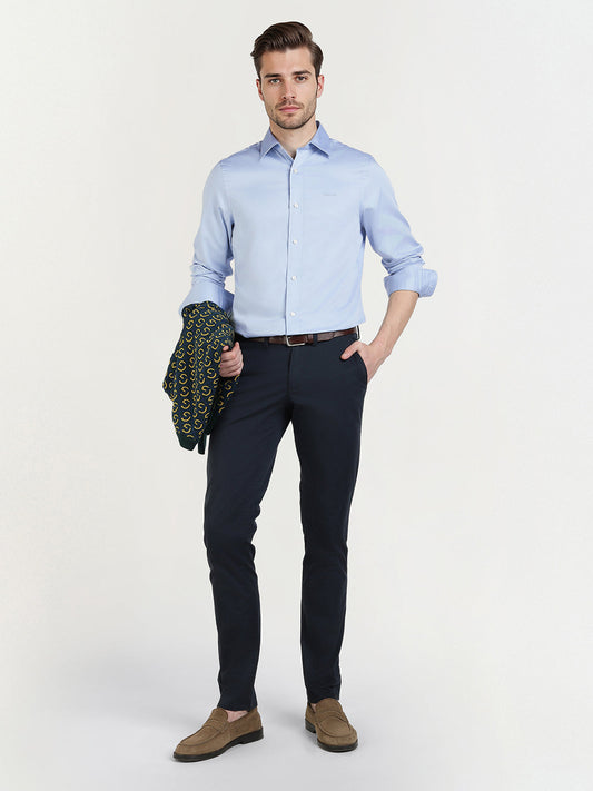 Gant Men Blue Solid Collar Shirt