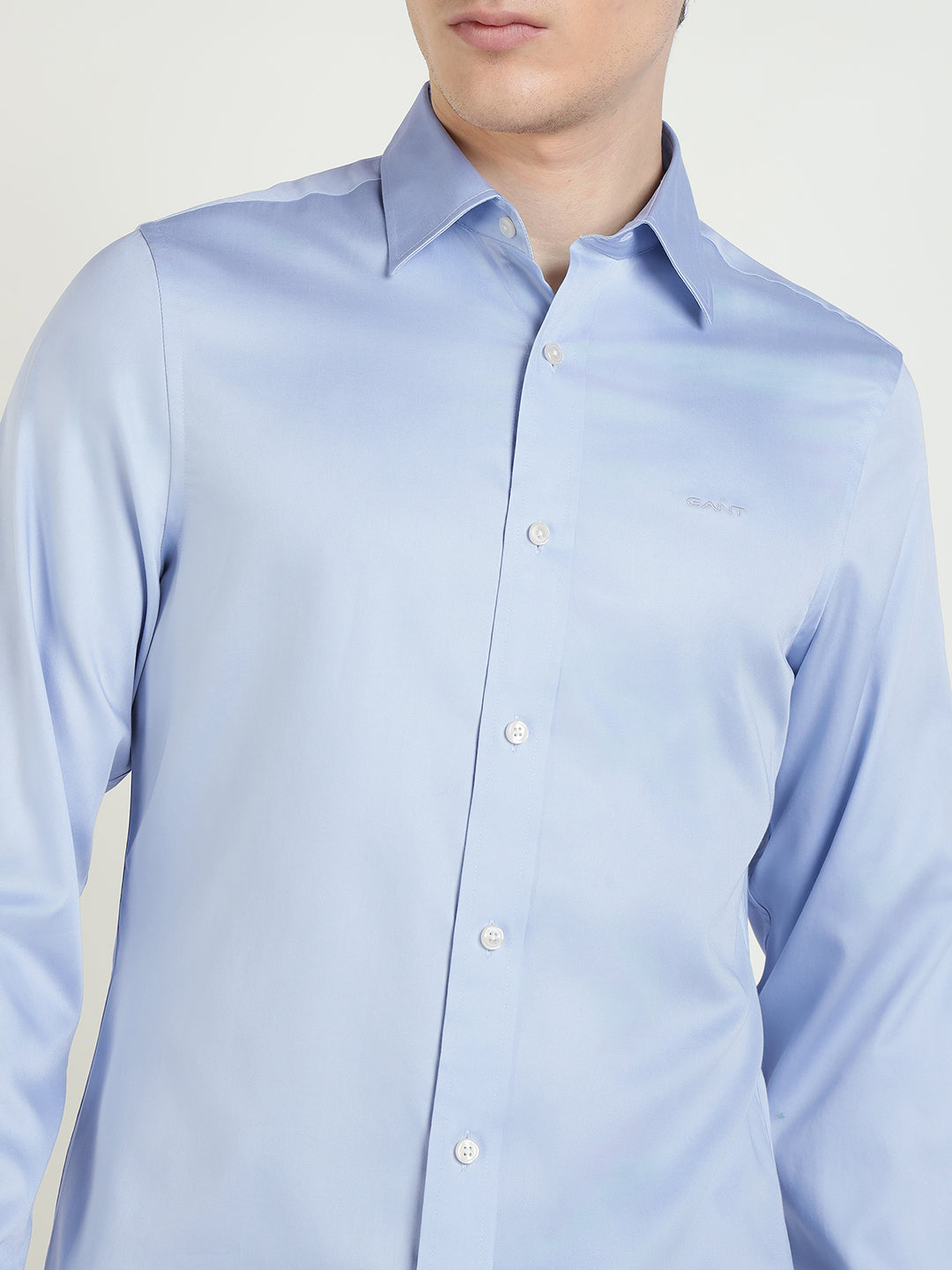 Gant Men Blue Solid Collar Shirt