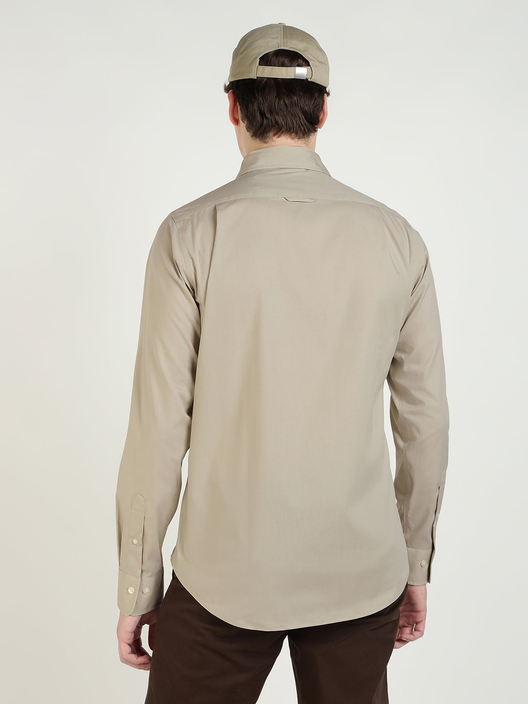 Gant Men Beige Solid Collar Shirt