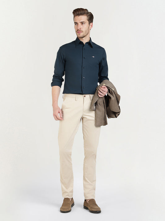 Gant Men Blue Solid Collar Shirt