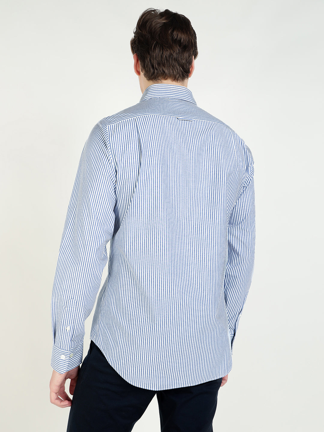 Gant Men Slim Blue Striped Poplin Shirt
