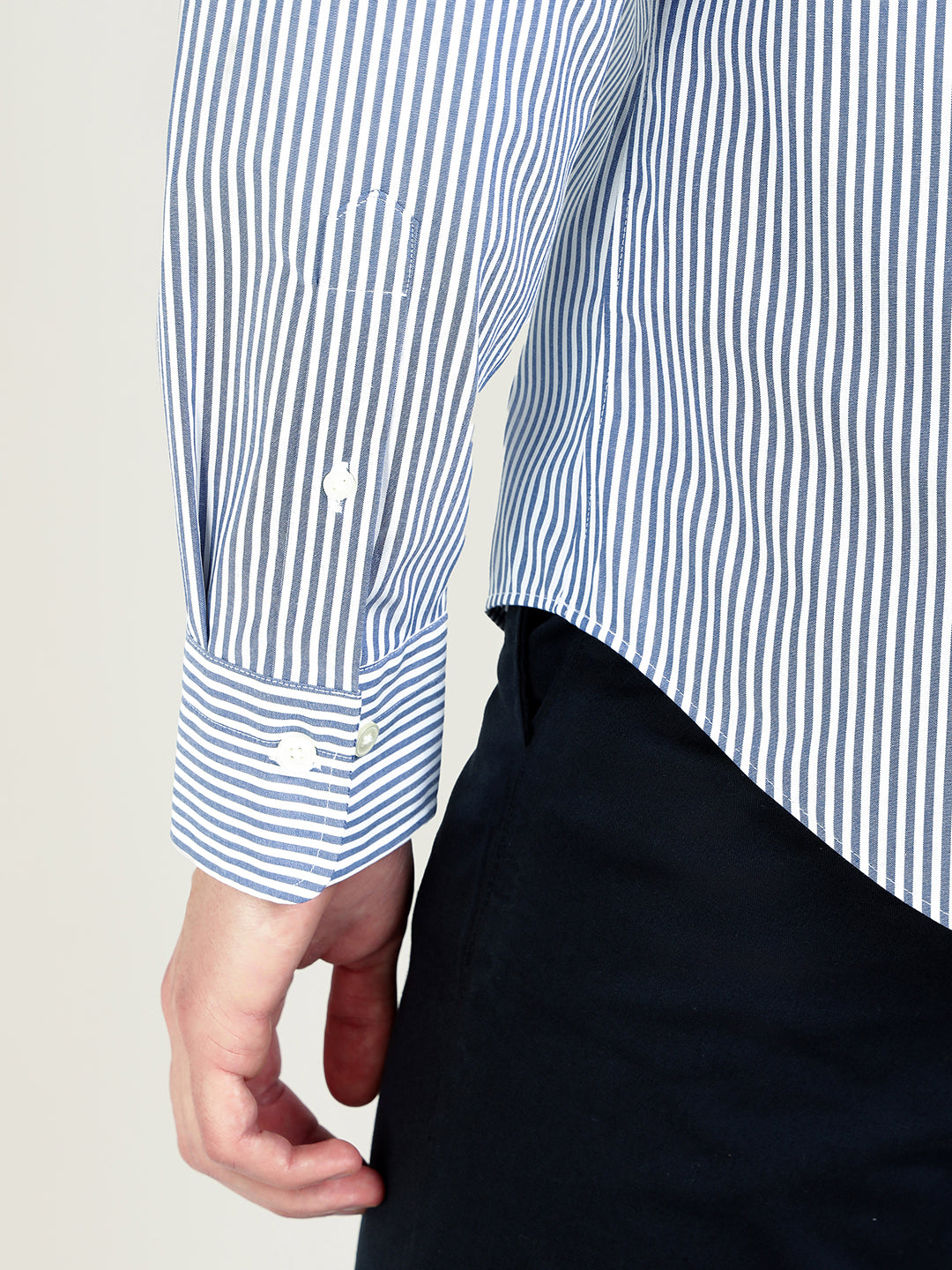Gant Men Slim Blue Striped Poplin Shirt