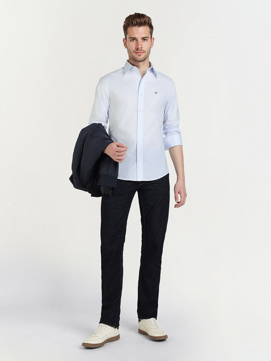 Gant Men Blue Striped Collar Shirt