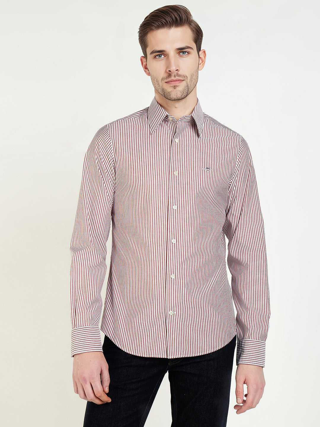 Gant Men Slim Red Striped Poplin Shirt