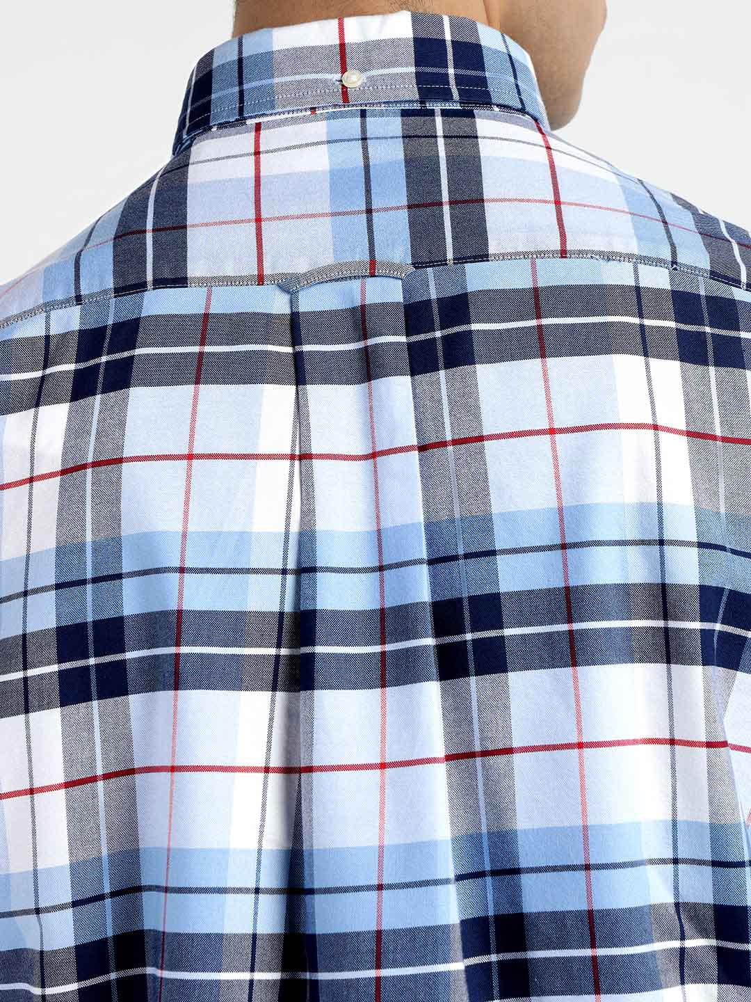 Gant Men Blue Checks Collar Shirt