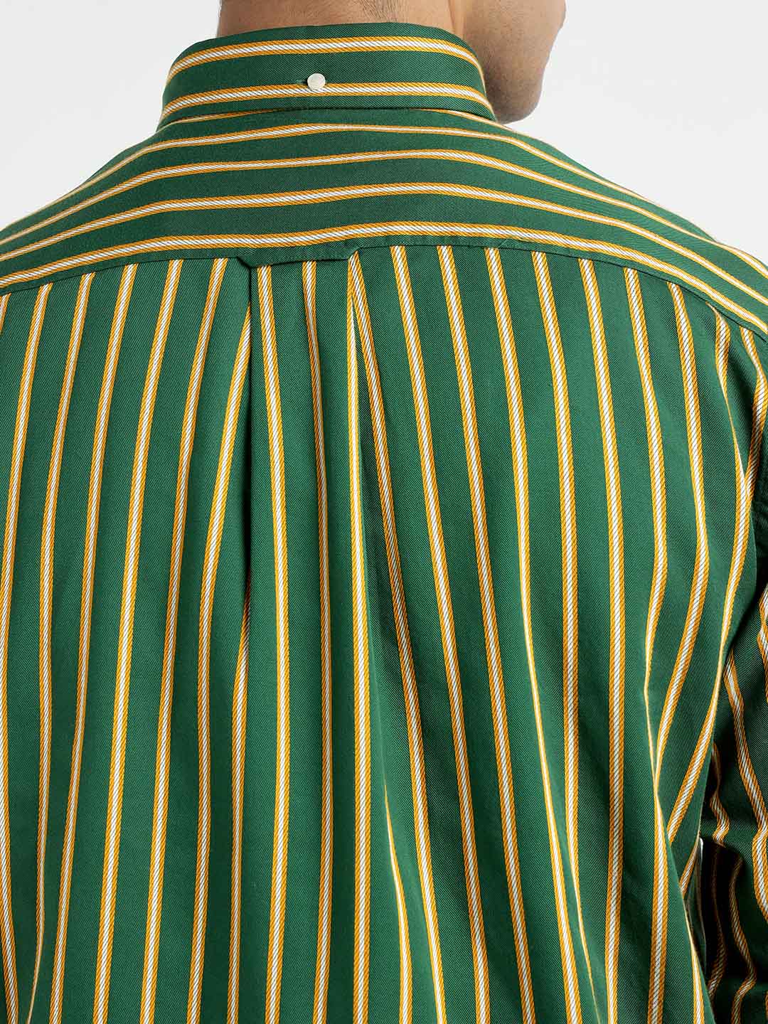 Gant Men Green Striped Collar Shirt