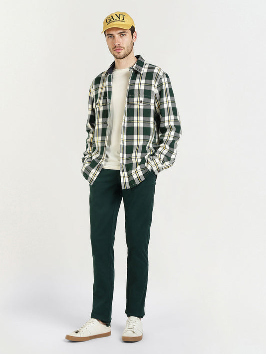 Gant Men Green Checks Collar Shirt