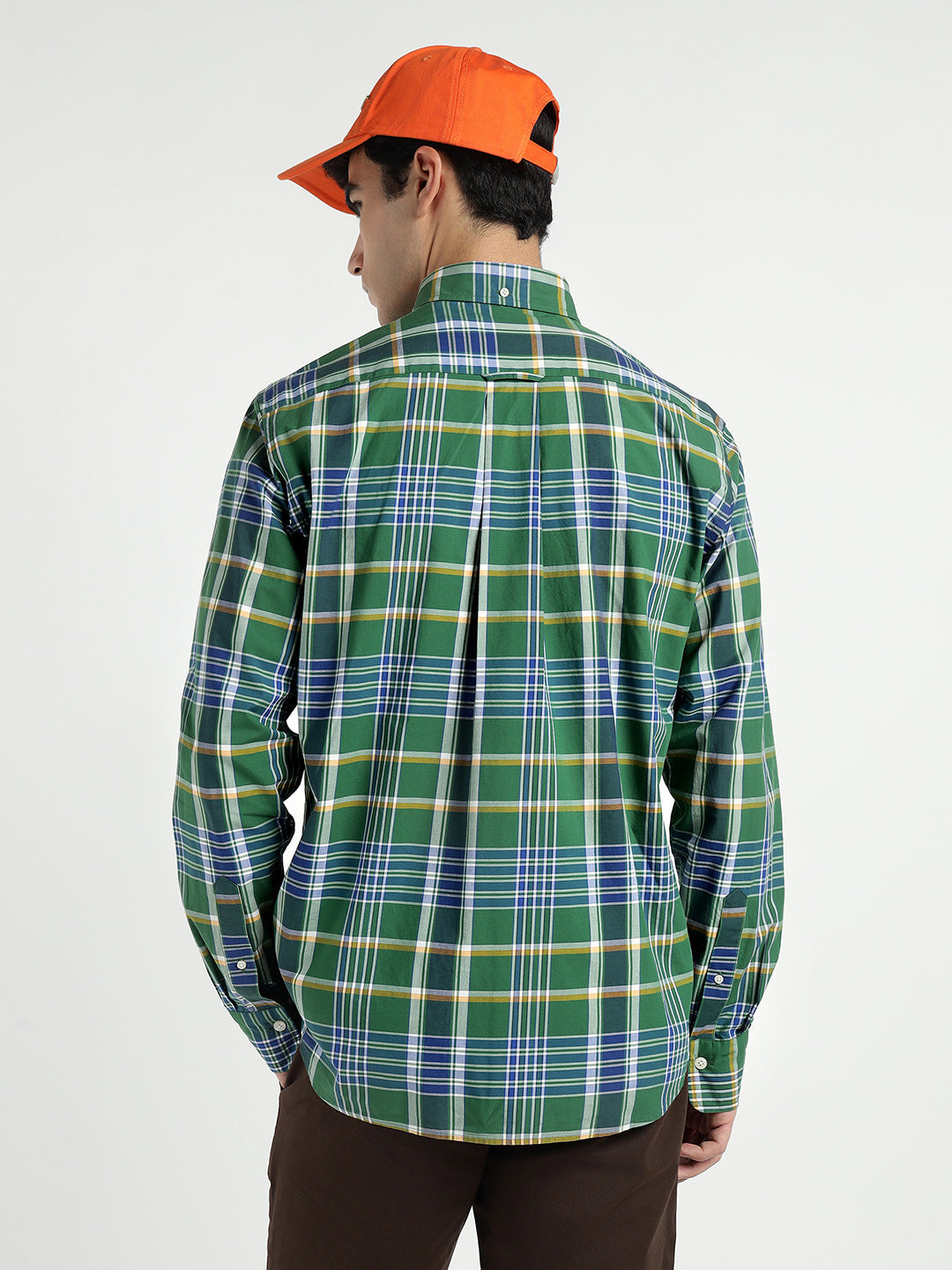 Gant Men Green Checks Collar Shirt