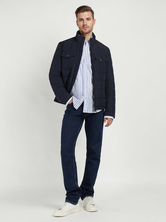 Gant Men Blue Striped Collar Shirt