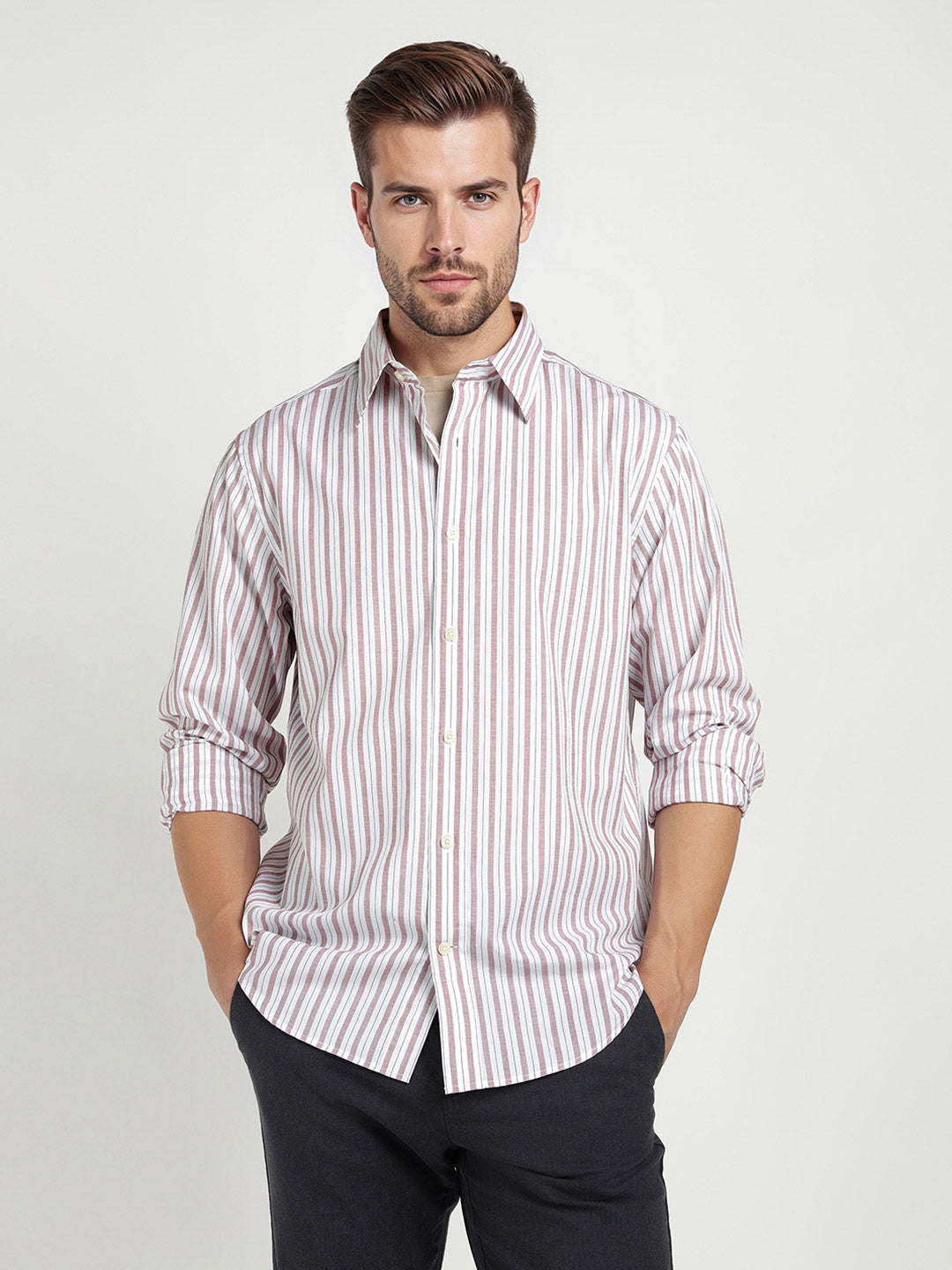 Gant Men Red Striped Collar Shirt