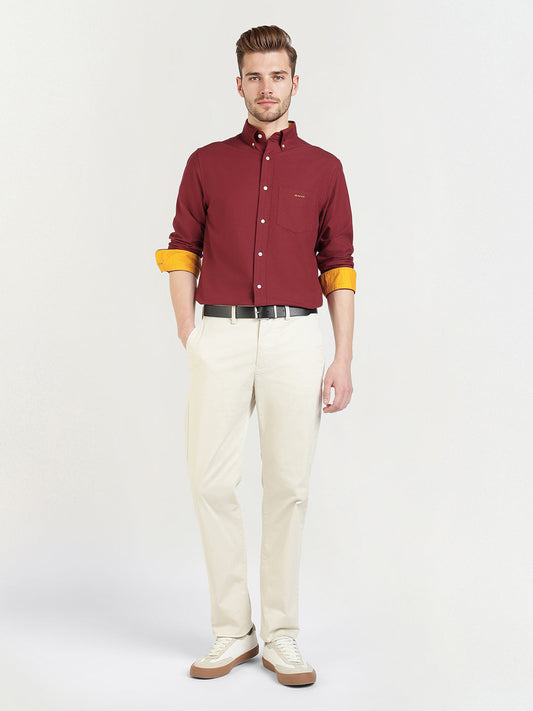 Gant Men Red Solid Collar Shirt