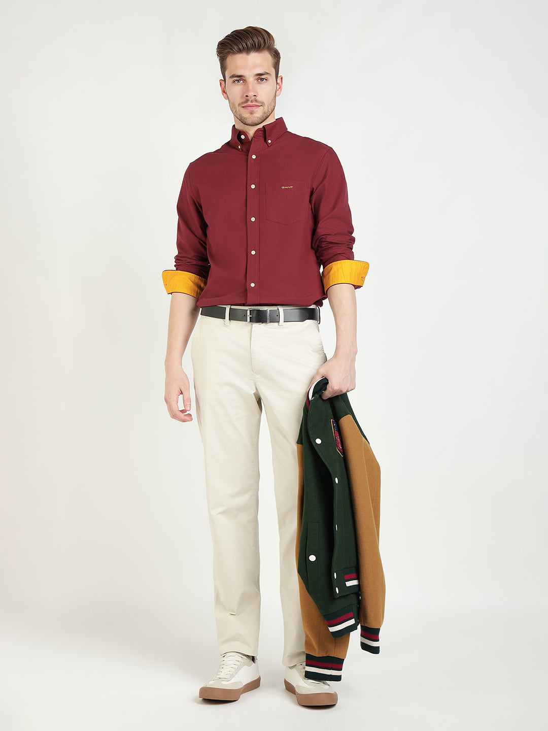 Gant Men Red Solid Collar Shirt