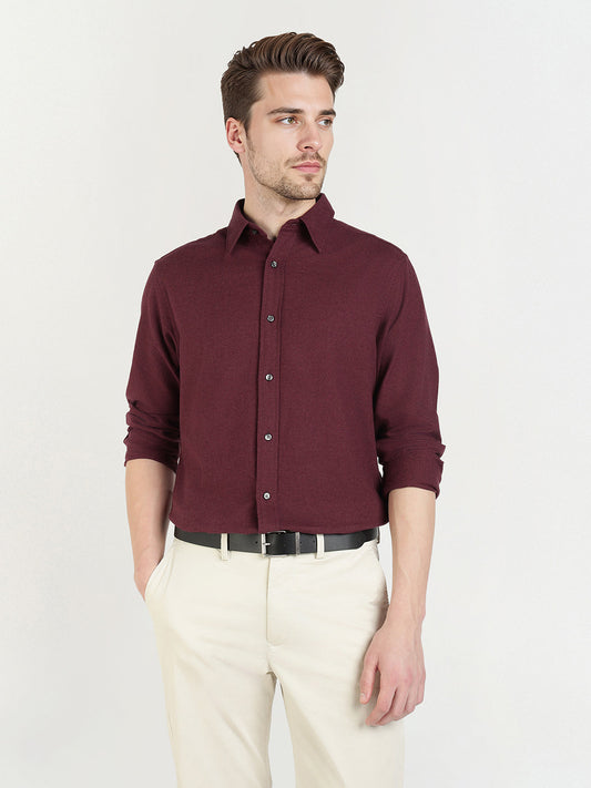 Gant Men Red Solid Collar Shirt