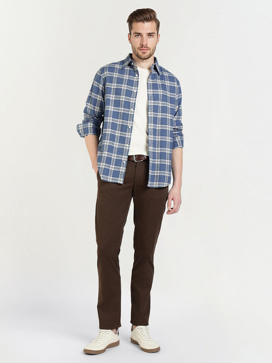Gant Men Blue Checks Collar Shirt