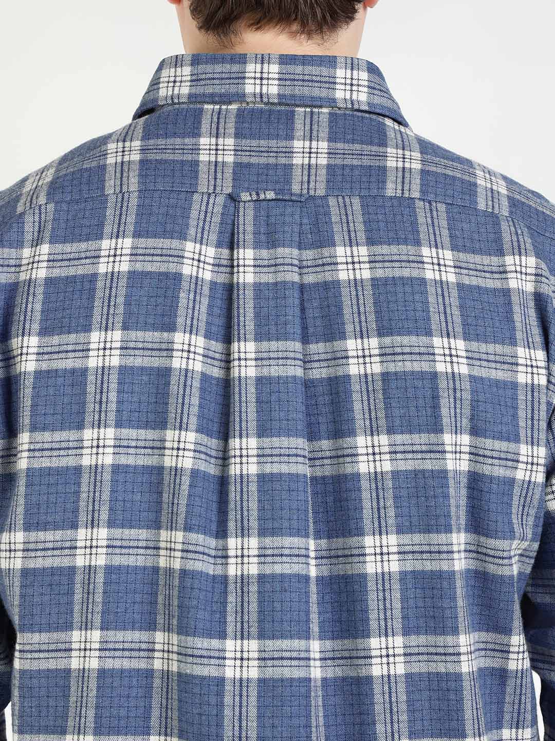 Gant Men Blue Checks Collar Shirt