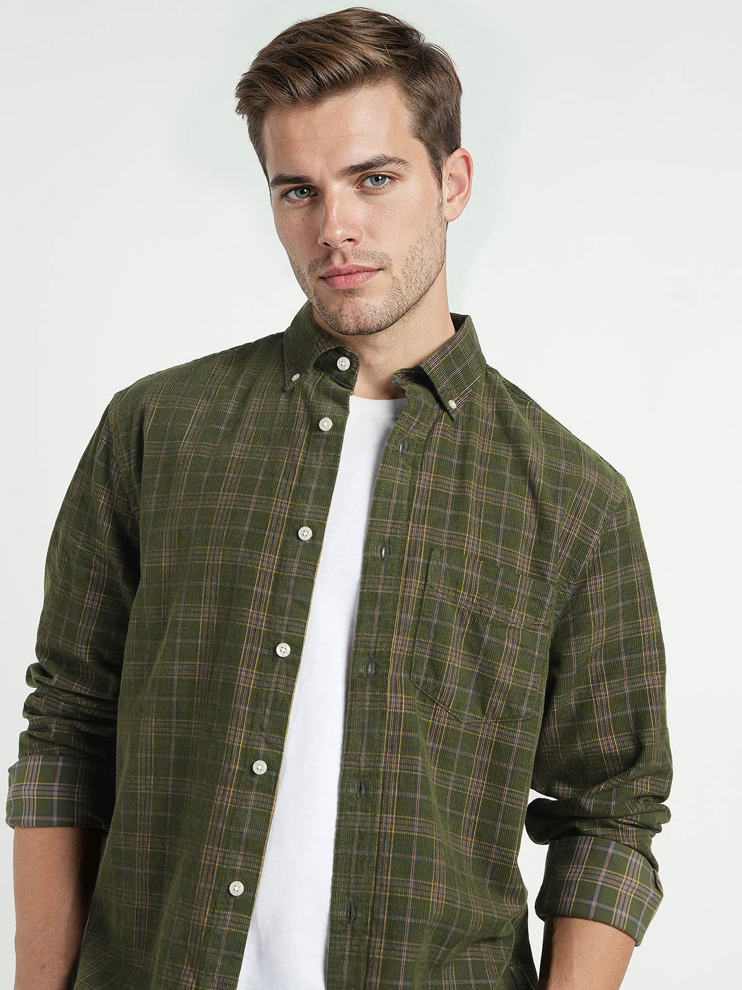 Gant Men Green Solid Collar Shirt main image 1
