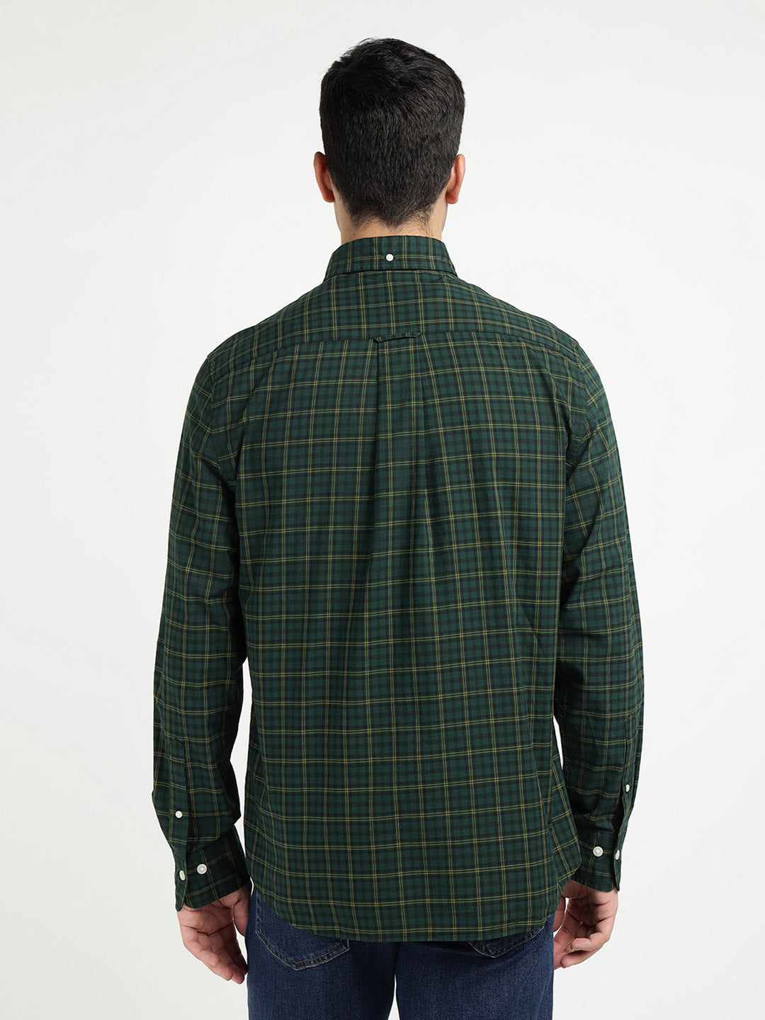 Gant Men Green Checks Collar Shirt