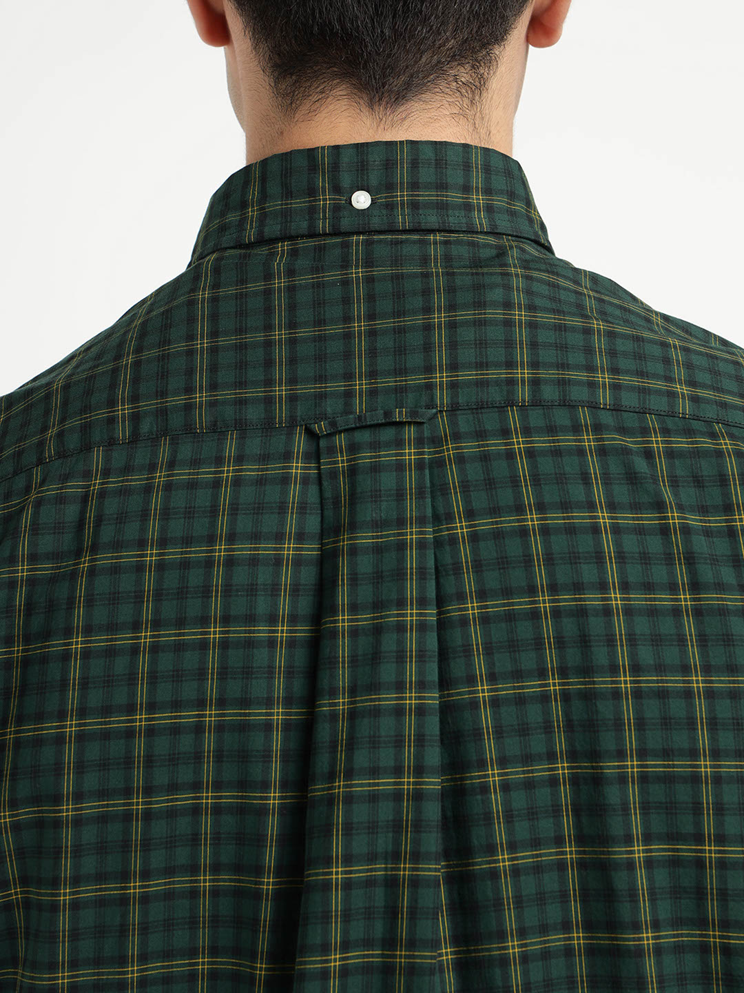 Gant Men Green Checks Collar Shirt
