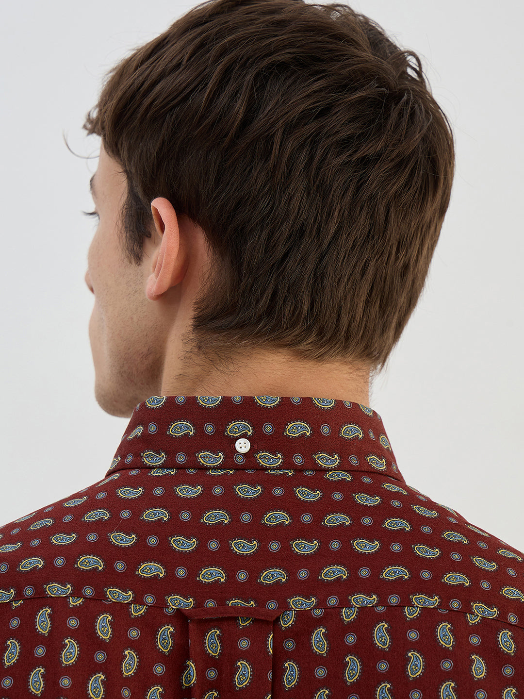 Gant Men Red Printed Pure Cotton Collared Shirt