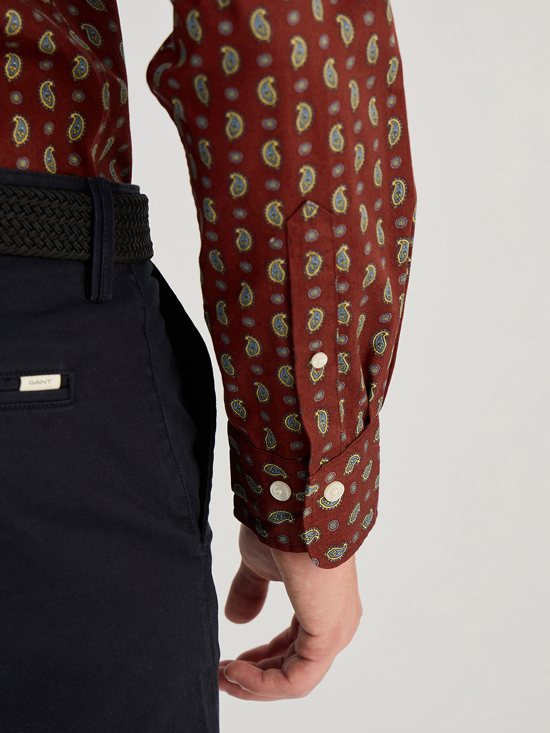 Gant Men Red Printed Pure Cotton Collared Shirt