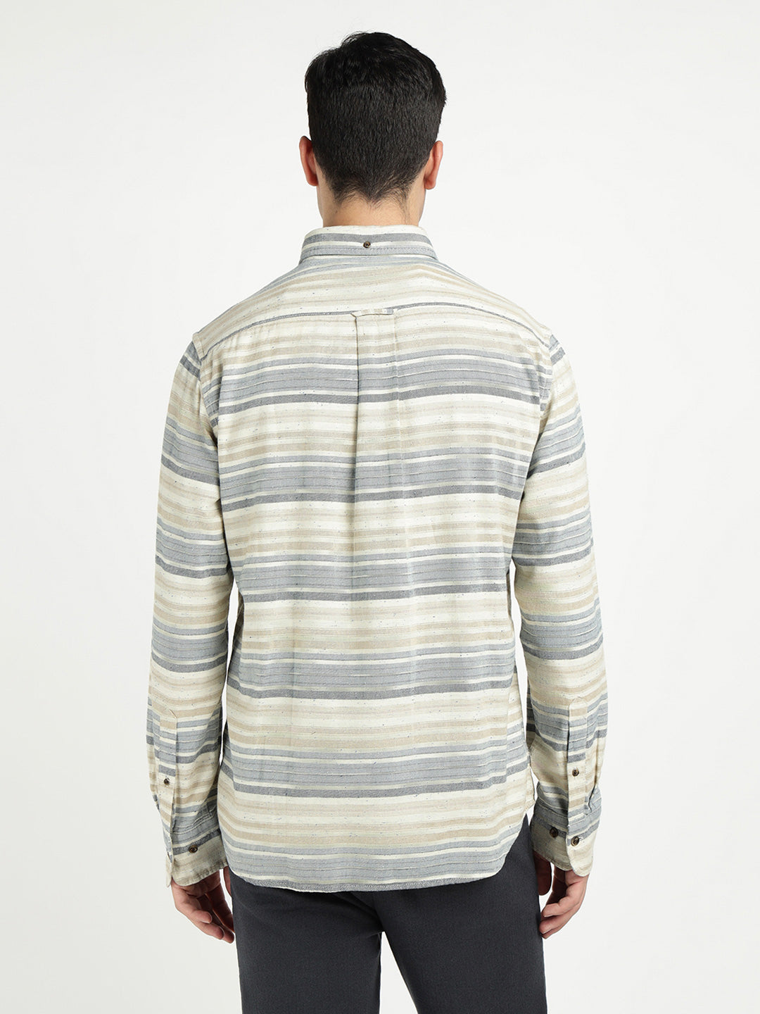 Gant Men Blue Striped Collar Shirt