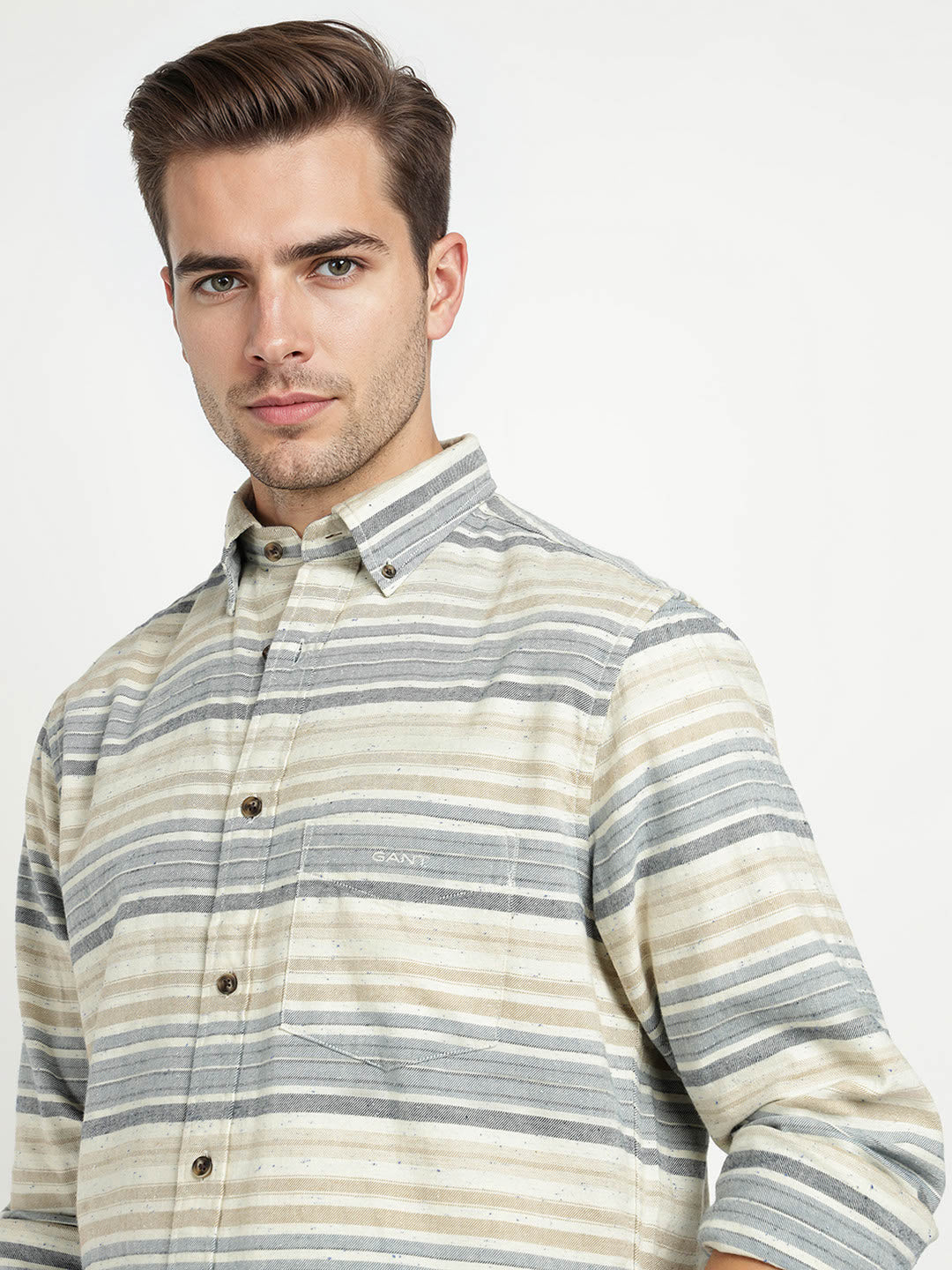 Gant Men Blue Striped Collar Shirt