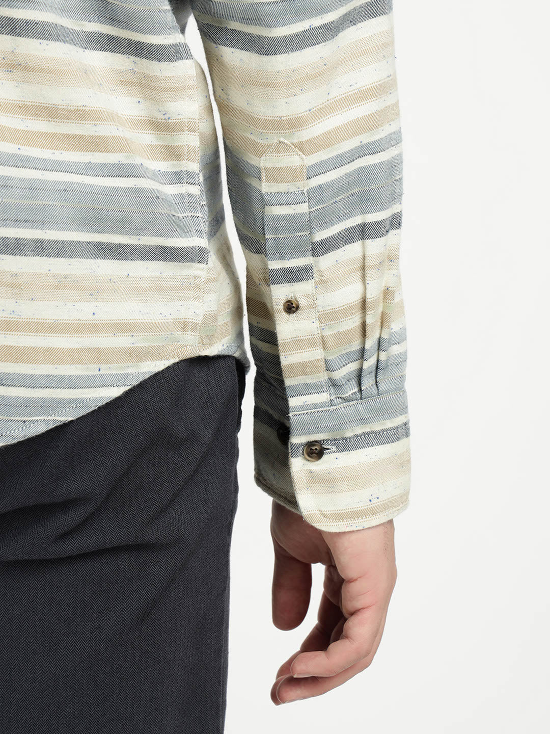 Gant Men Blue Striped Collar Shirt