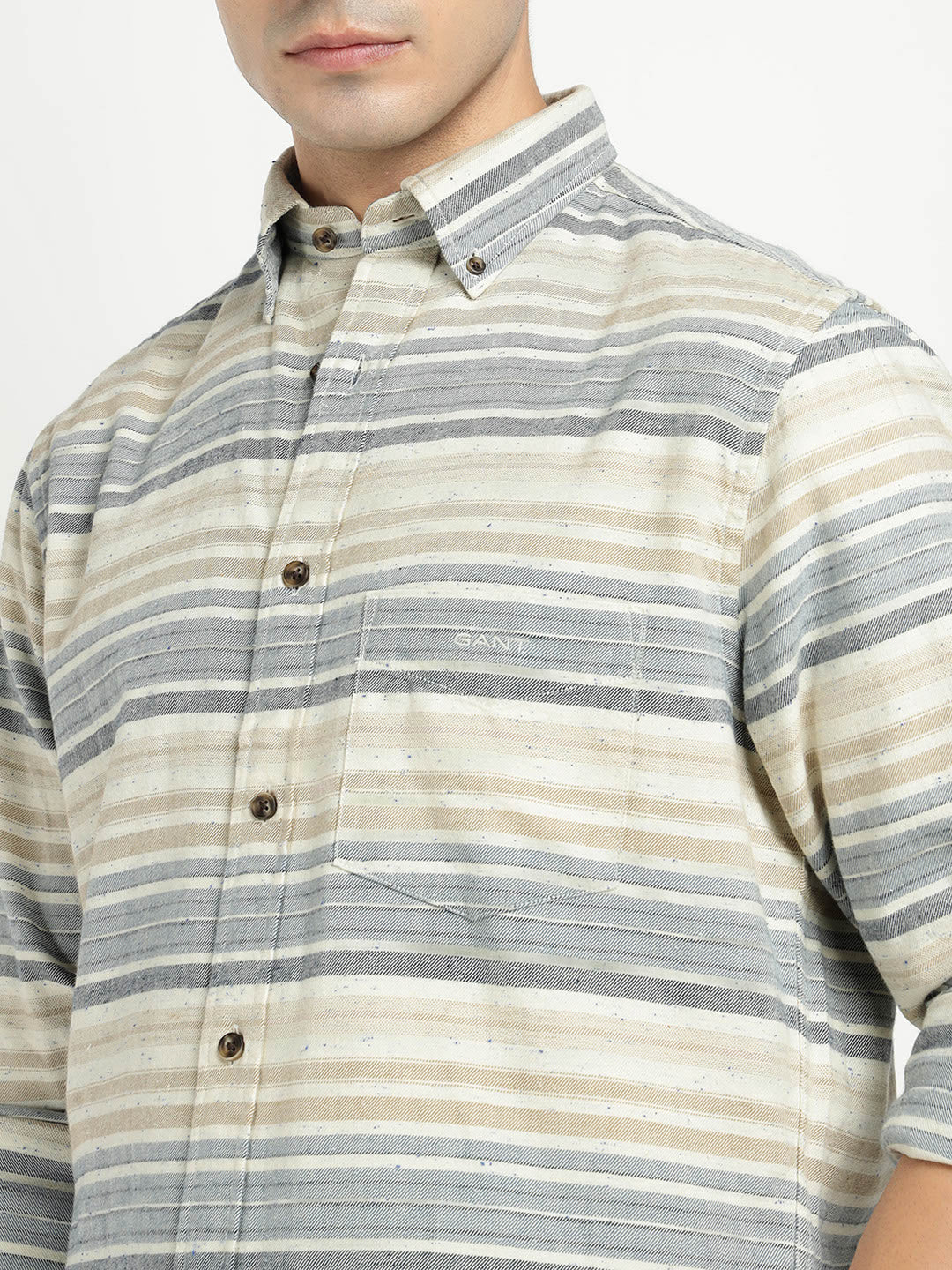 Gant Men Blue Striped Collar Shirt