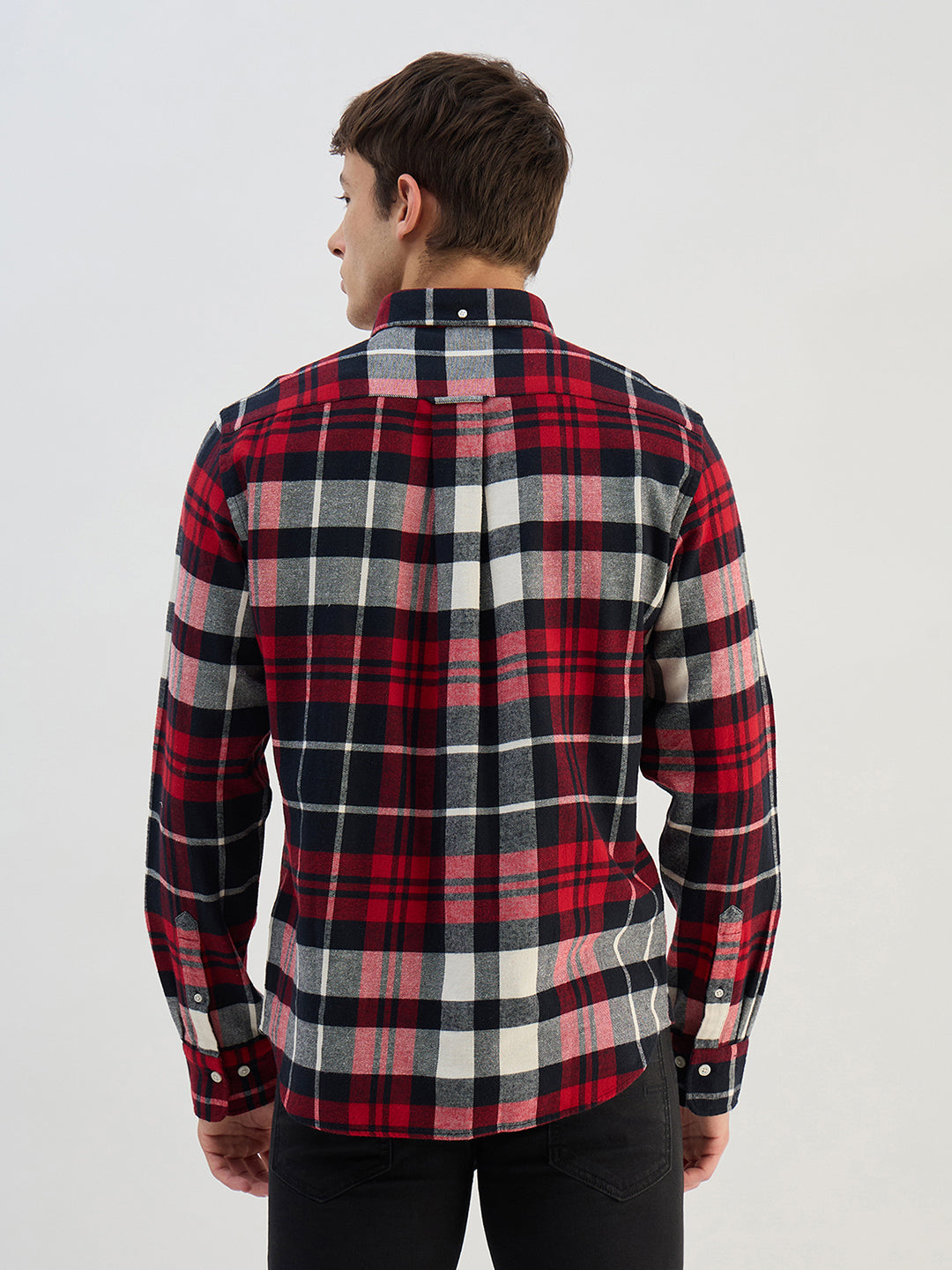 Gant Men Red Check Collared  Regular Fit Shirt