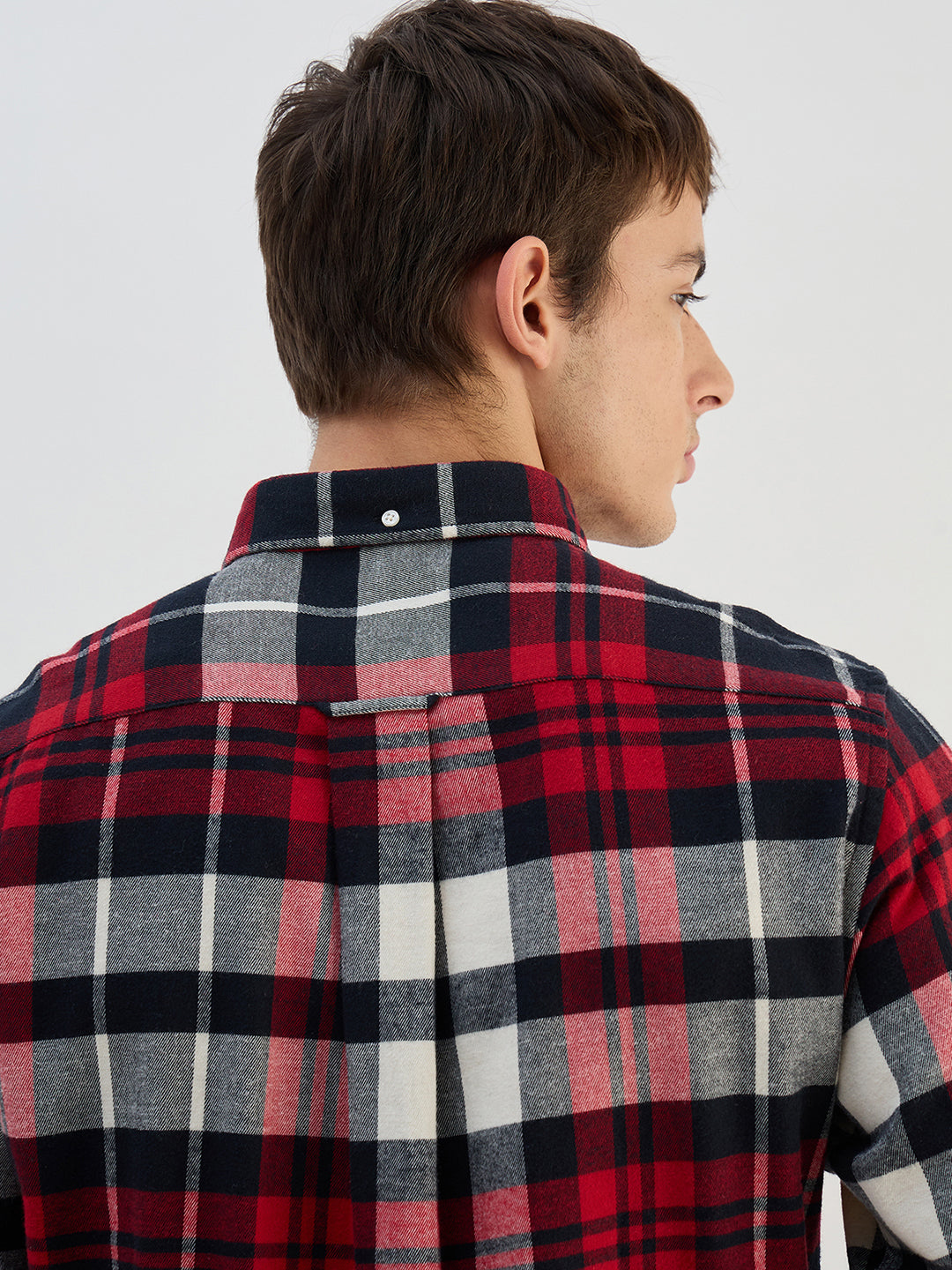 Gant Men Red Check Collared  Regular Fit Shirt