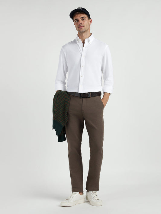 Gant Men White Solid Collar Shirt