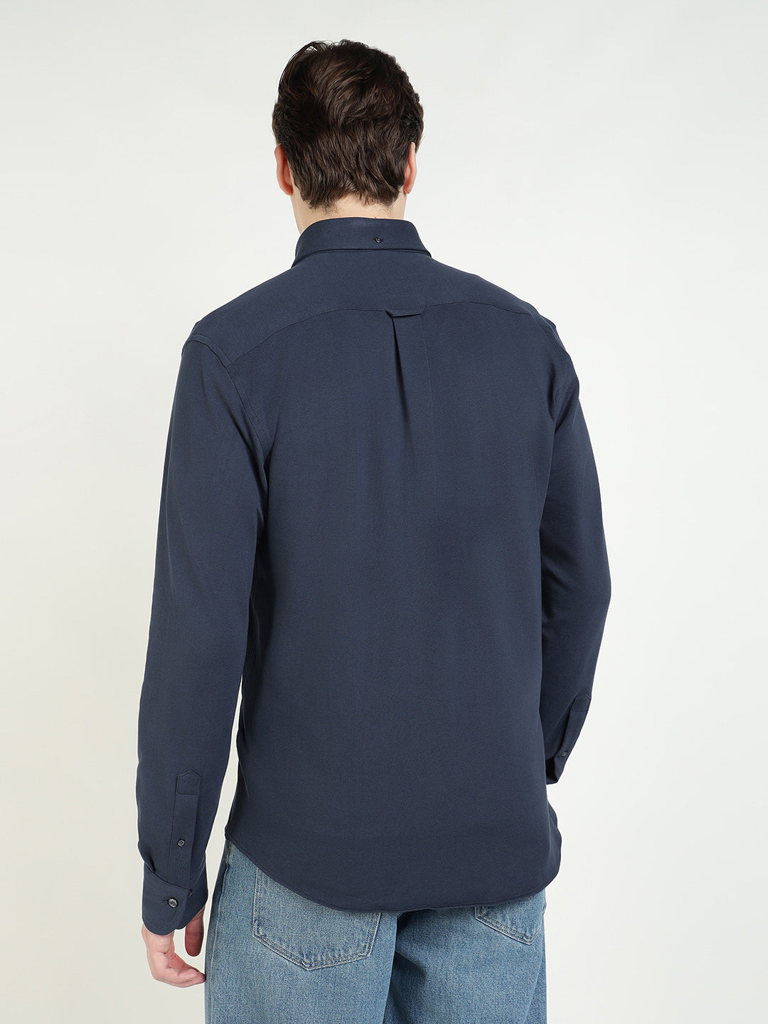 Gant Men Blue Solid Collar Shirt