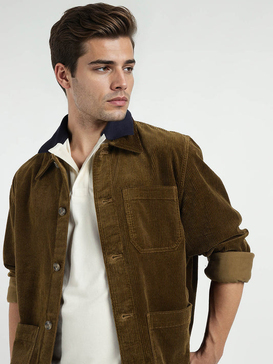 Gant Men Blue Solid Collar Shirt