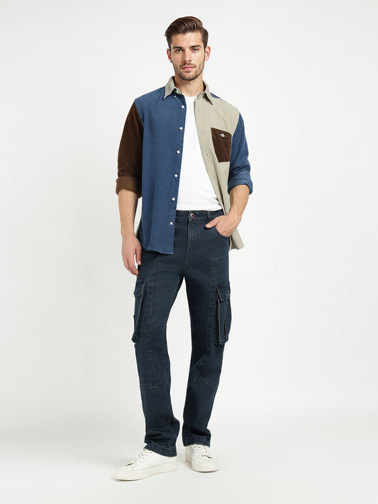 Gant Men Blue Colour blocked Collar Shirt