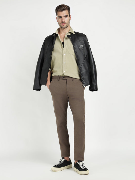 Gant Men Beige Solid Collar Shirt