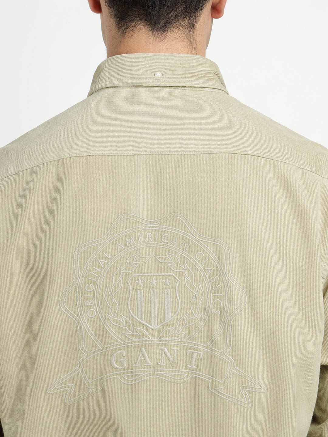 Gant Men Beige Solid Collar Shirt