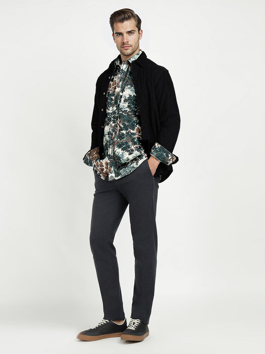Gant Men Green Printed Collar Shirt