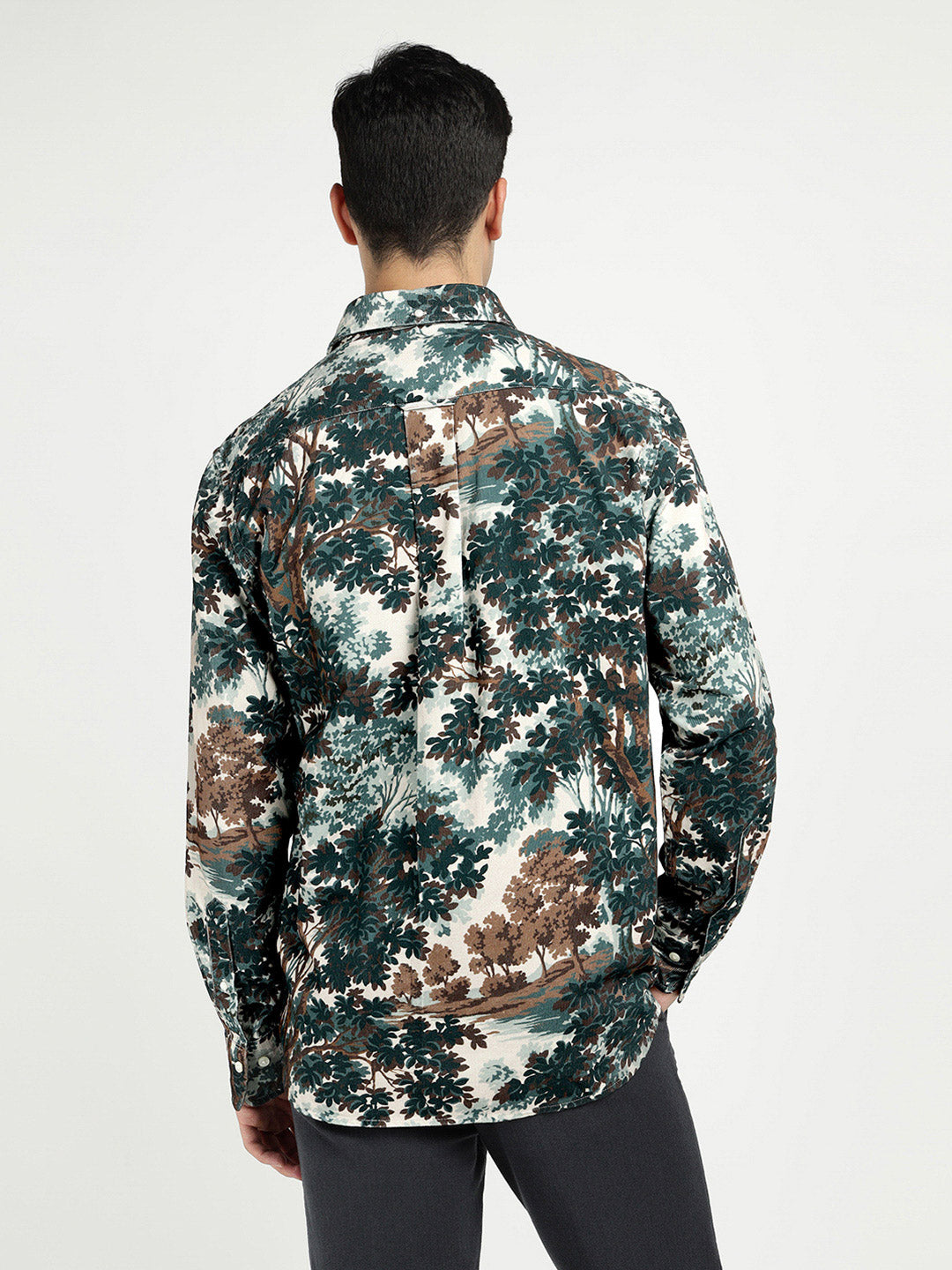 Gant Men Green Printed Collar Shirt