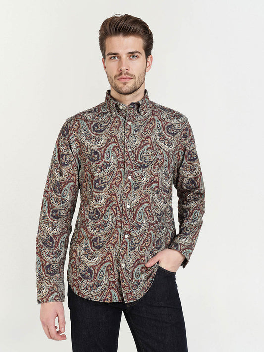 Gant Men Red Printed Collar Shirt