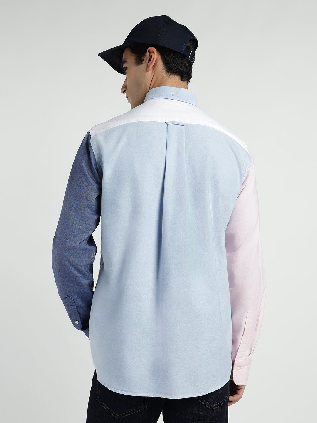 Gant Men White Colour blocked Collar Shirt