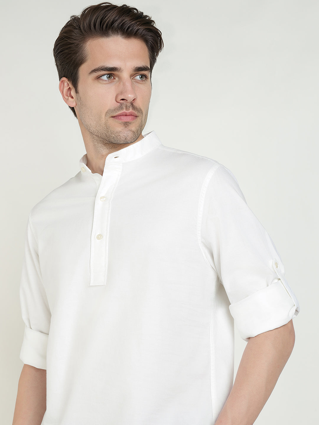 Gant Men White Solid Collar Shirt