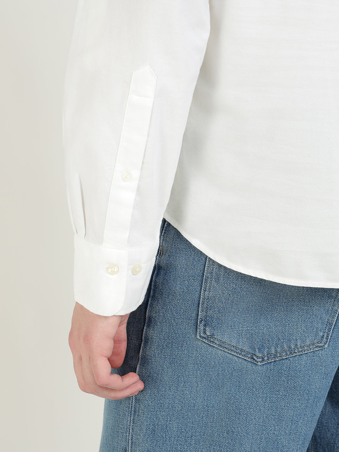 Gant Men White Solid Collar Shirt