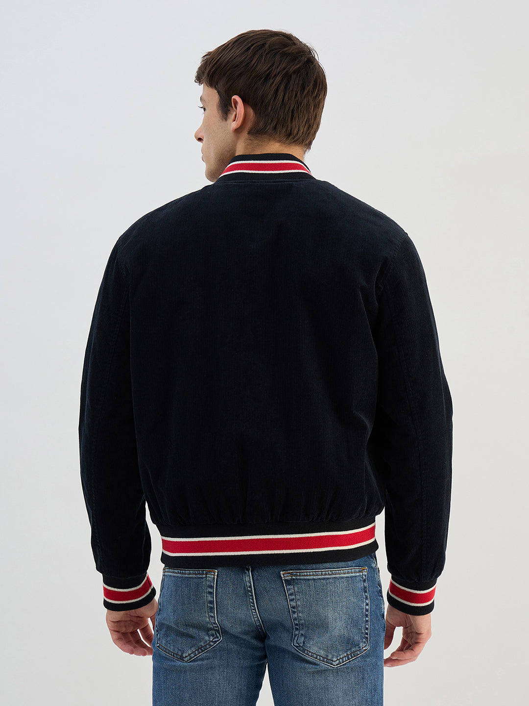 Gant Men Black Solid Pure Cotton Lapel Collar Jacket