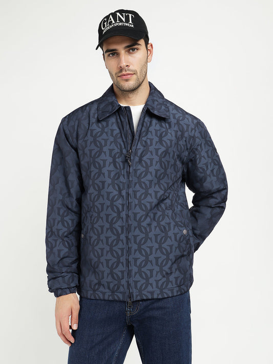 Gant Men Blue Solid Collar Jacket