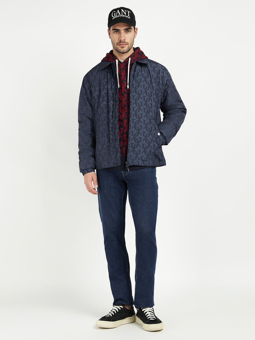 Gant Men Blue Solid Collar Jacket