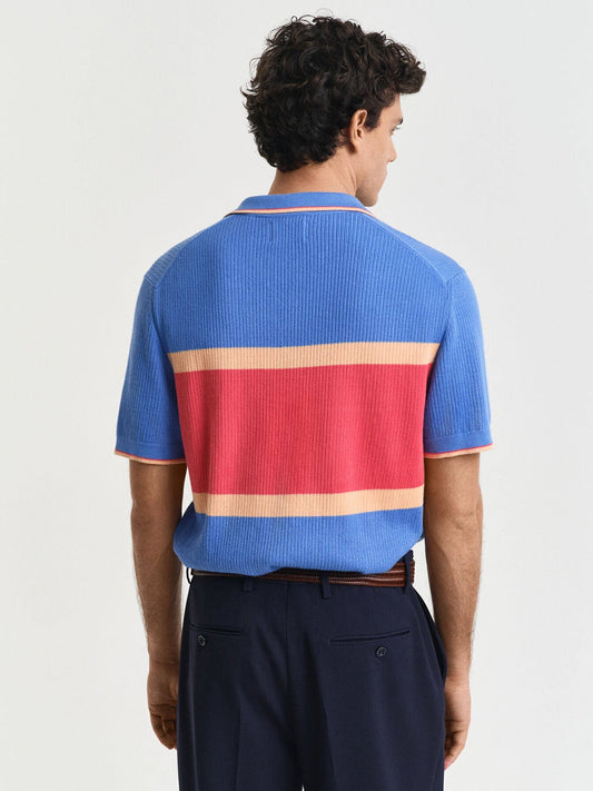Gant Men Blue Colour blocked Polo Tshirt
