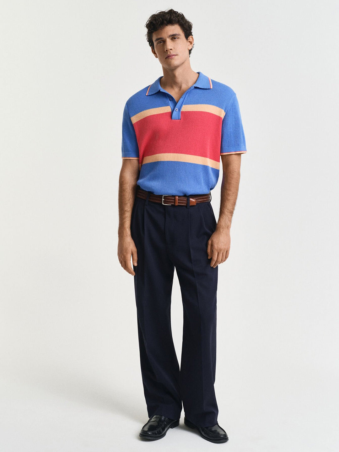 Gant Men Blue Colour blocked Polo Tshirt