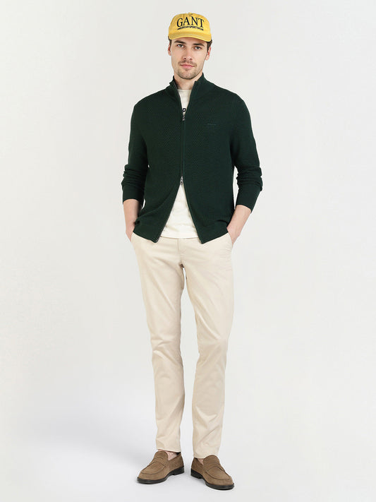 Gant Men Green Solid Collar Sweater