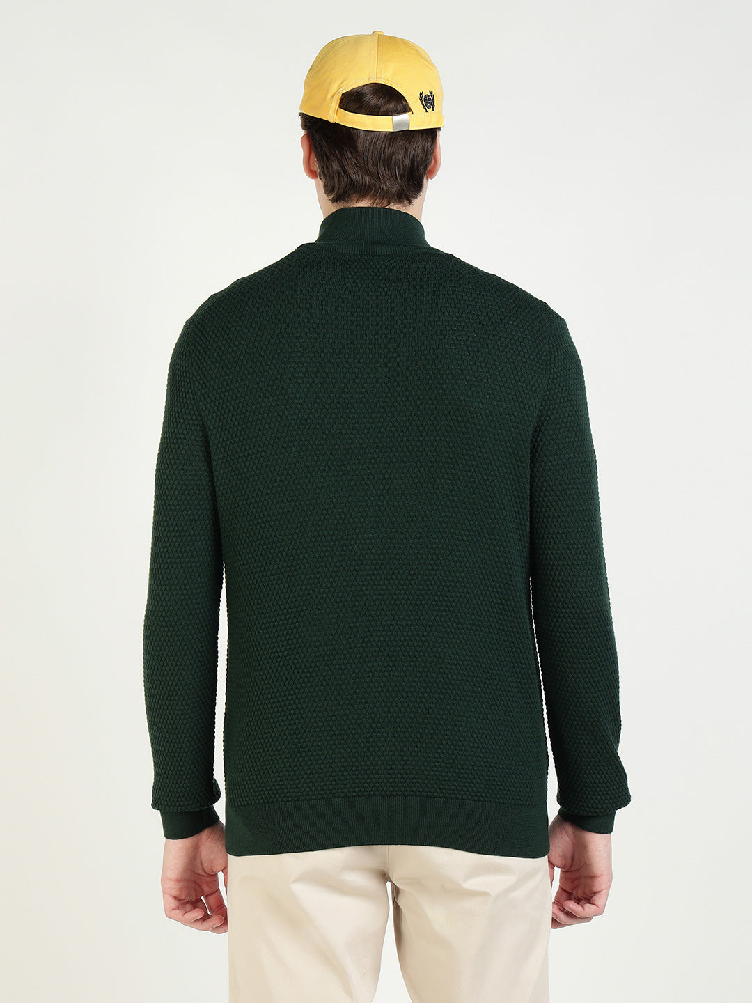 Gant Men Green Solid Collar Sweater